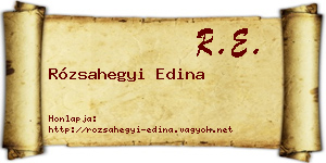 Rózsahegyi Edina névjegykártya